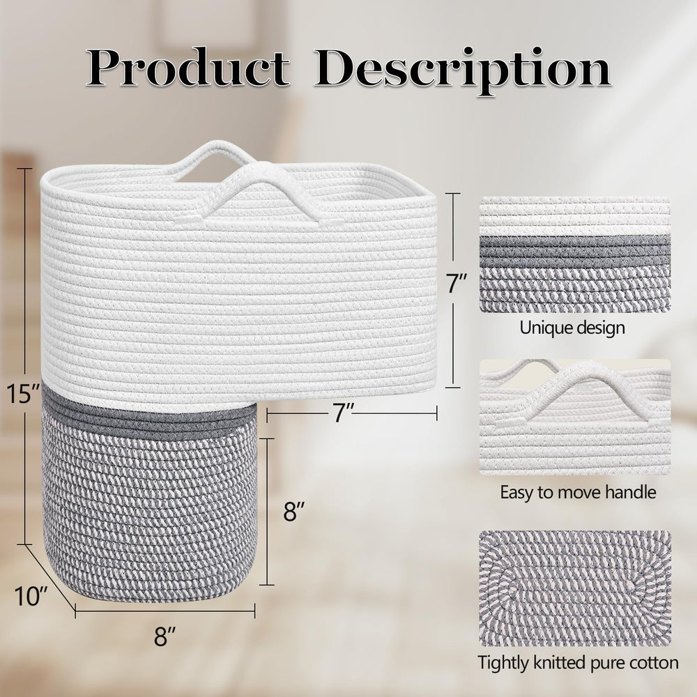 Degeyoyo stair basket with reinforced handles for easy carrying on stairs