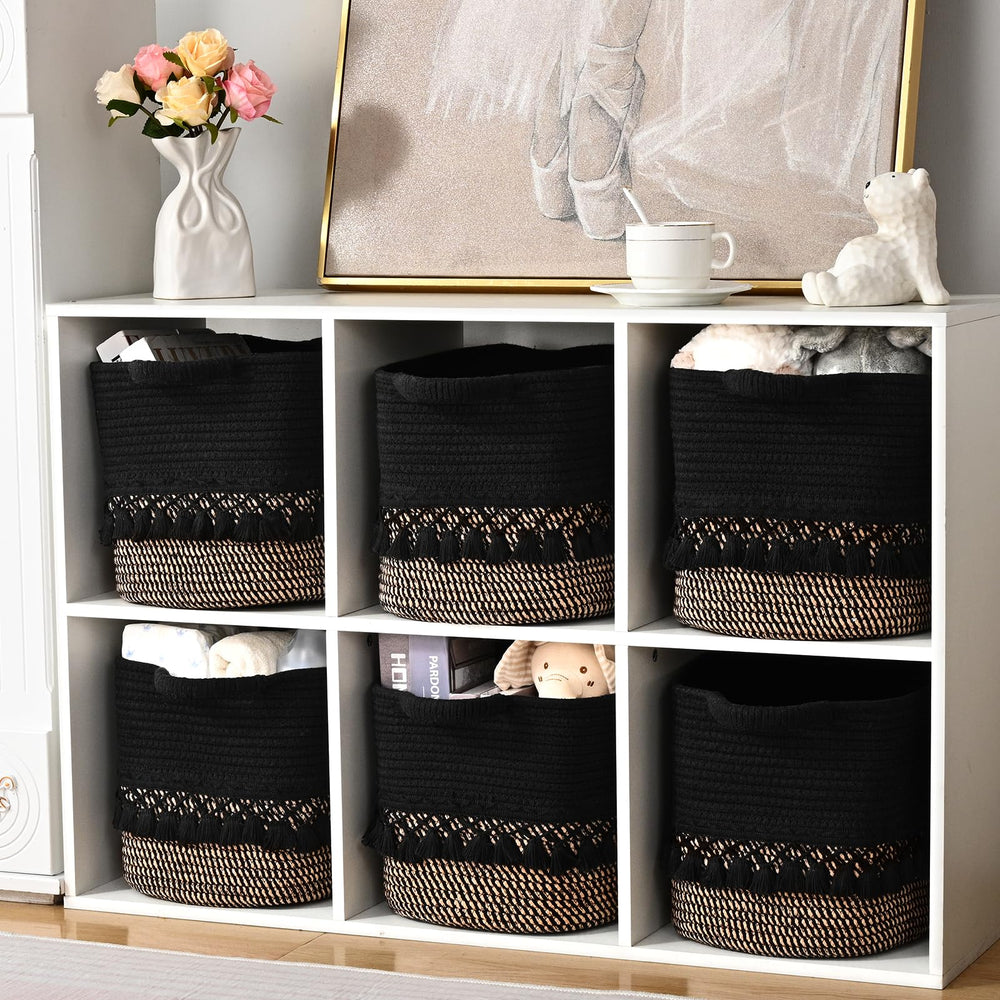 Degeyoyo storage basket dimensions 15 by 9.8 by 8.8 inches for roomy shelves.