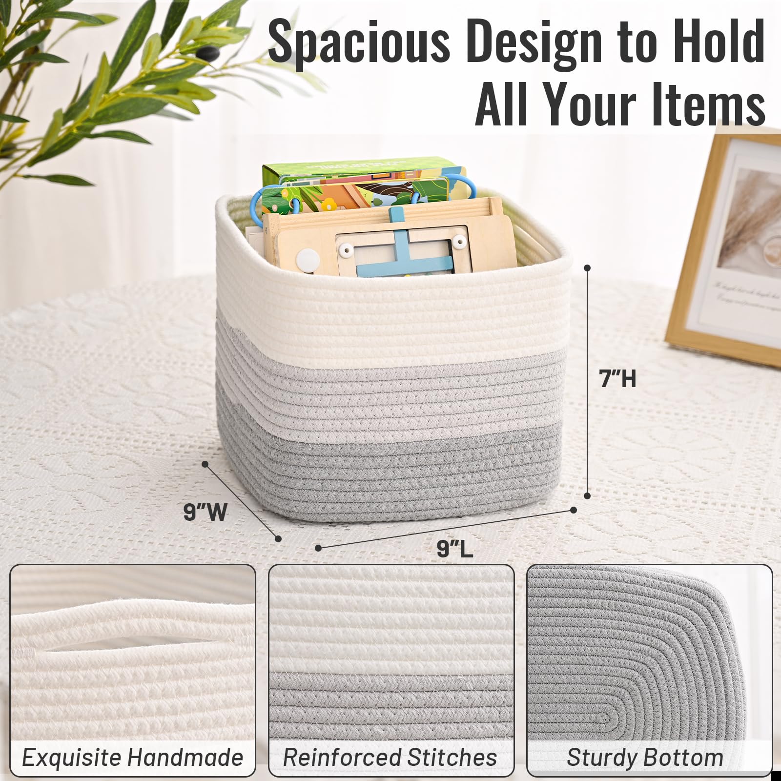 Degeyoyo three-pack gray cube bins suit nursery and closet.