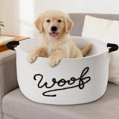 Degeyoyo Woof dog toy basket cotton rope feels soft and durable.