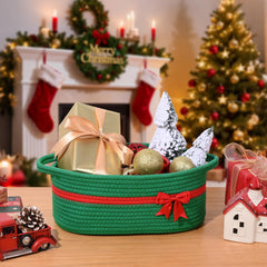 Degeyoyo woven cotton basket with reinforced handles for sturdy everyday use.