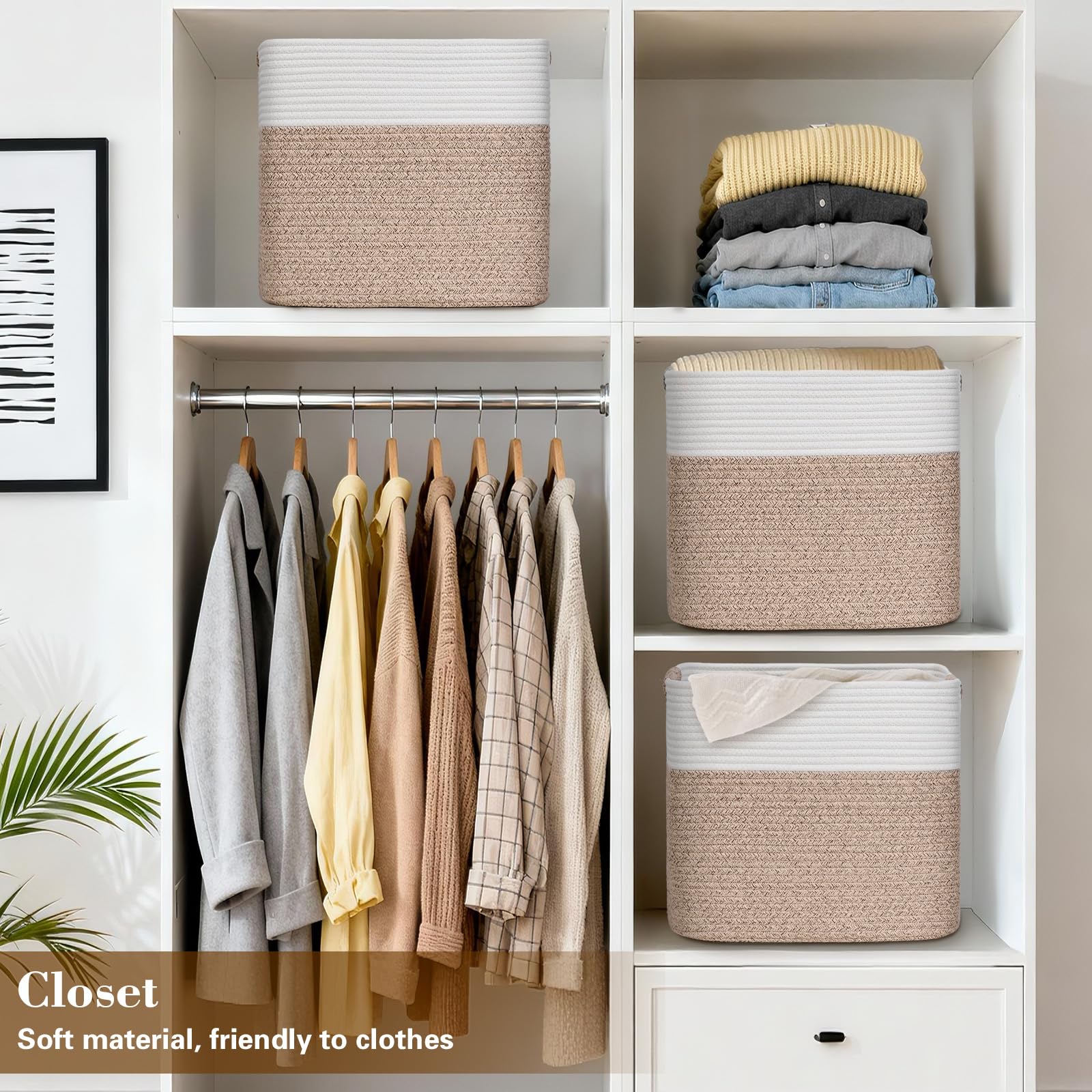 Degeyoyo woven cotton basket provides soft texture and airflow.