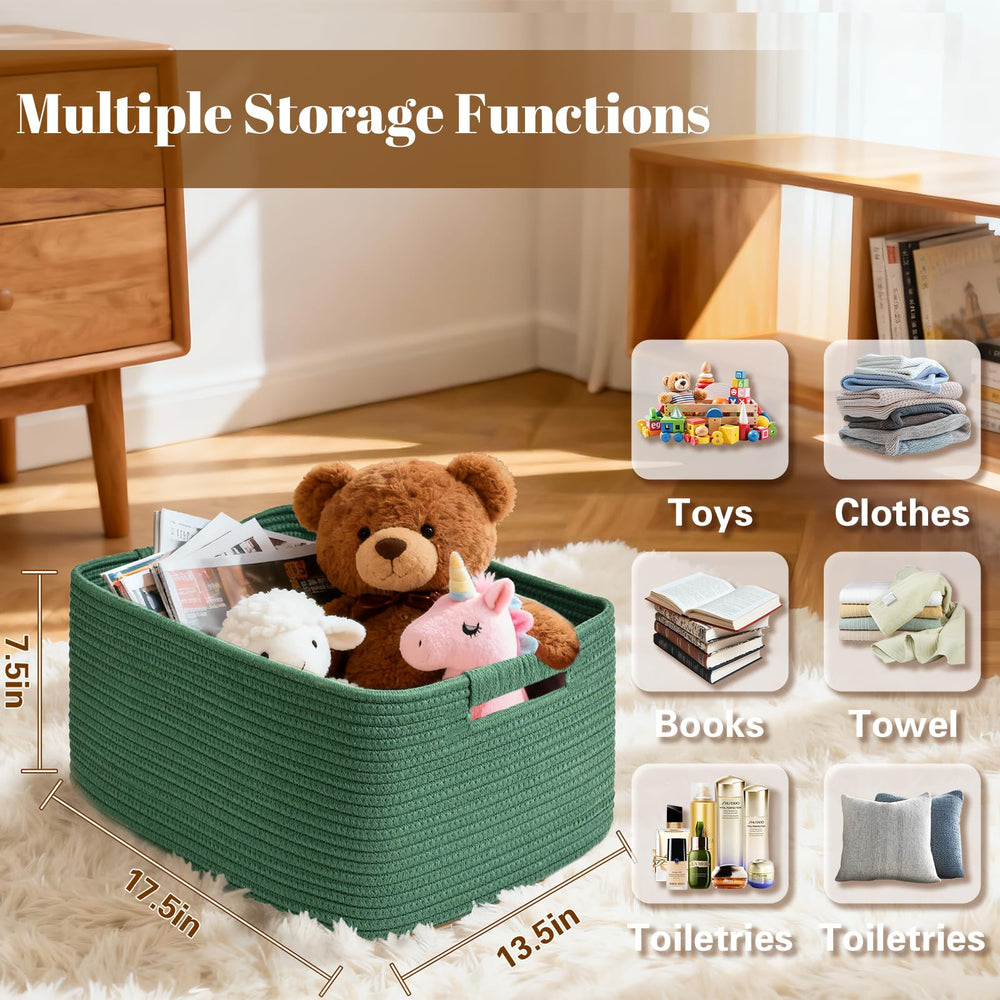 Degeyoyo wrapped-handle basket for easy transport in green