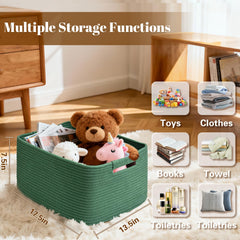 Degeyoyo wrapped-handle basket for easy transport in green