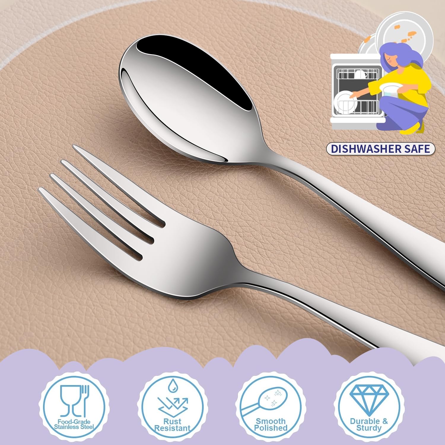 Dehov toddler utensils 18-0 stainless steel for rust resistance