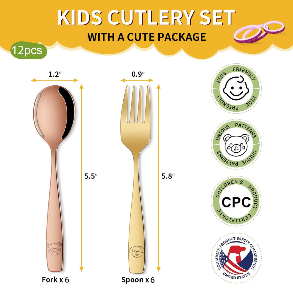 Dehov toddler forks in vibrant colors aid self-feeding
