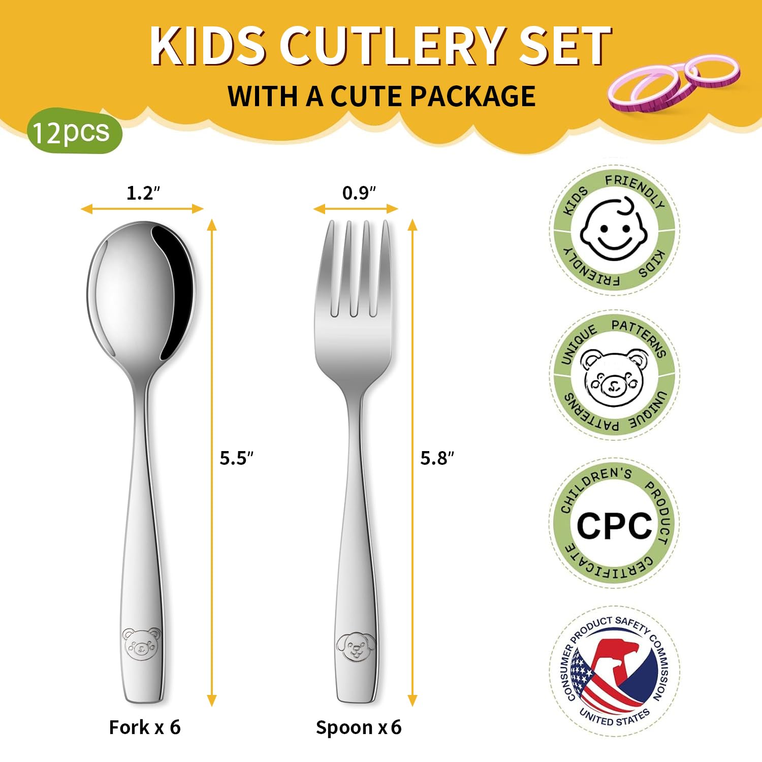 Dehov toddler utensils spoons 6-piece in kid-sized design for little hands