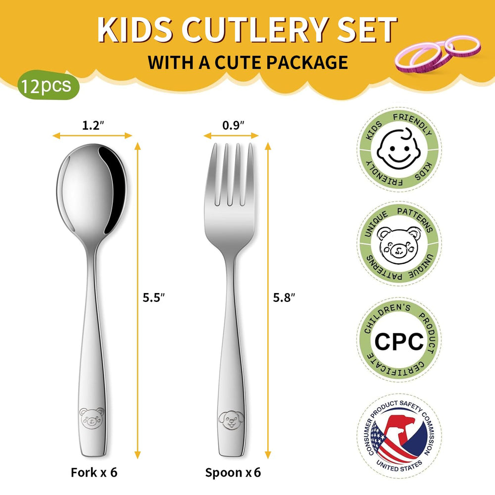 Dehov toddler utensils spoons 6-piece in kid-sized design for little hands