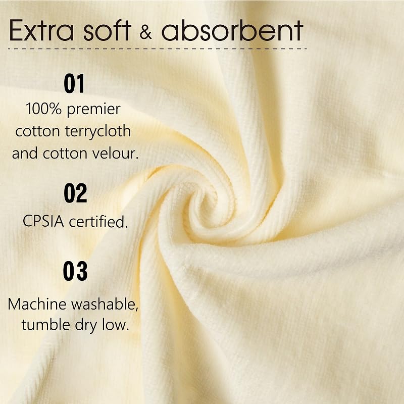 DEIGO Lam newborn-to-toddler size towel grows with your child