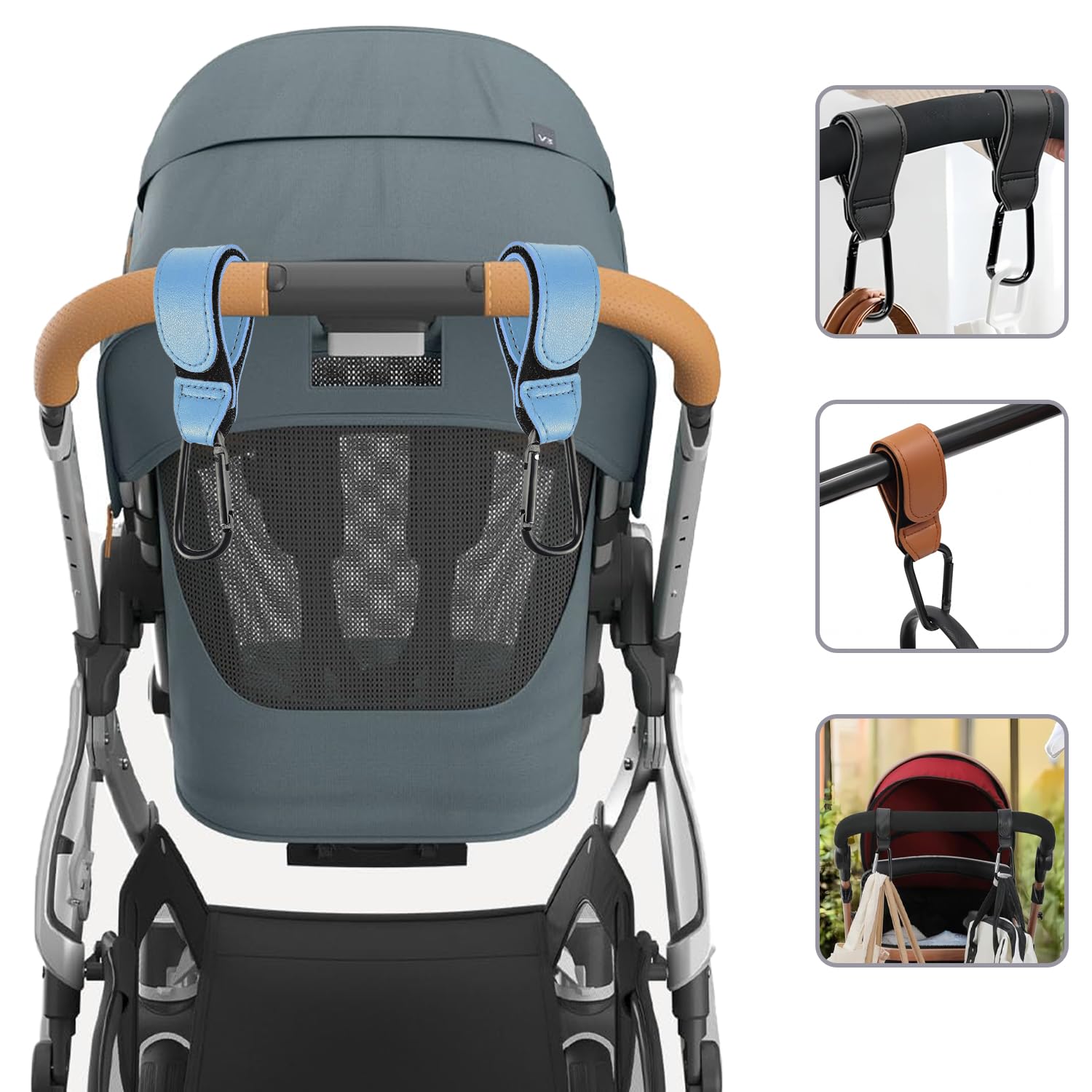 DEIHAALEN leather stroller hook packaging-ready set for gifting