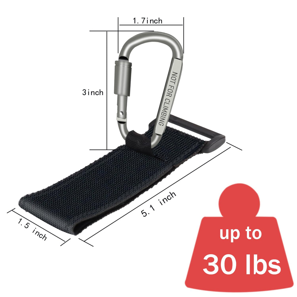 DEIHAALEN stroller hook 30 lb capacity supports diaper bags and totes.