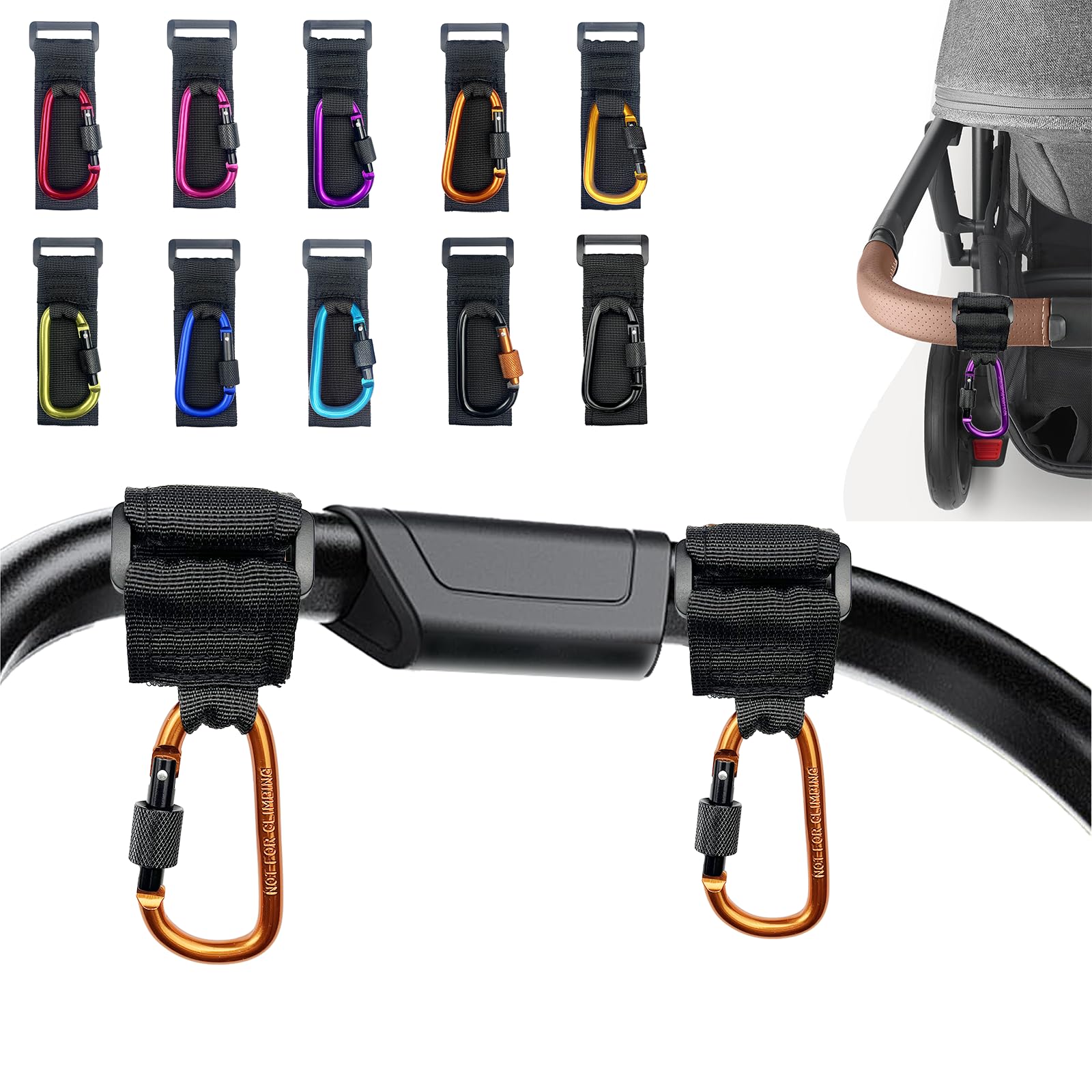 DEIHAALEN nylon-aluminum stroller hook for durable daily use.