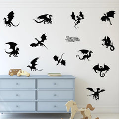 DEIKOKA dragon wall decals on wall for kids’ room decor and color boost.