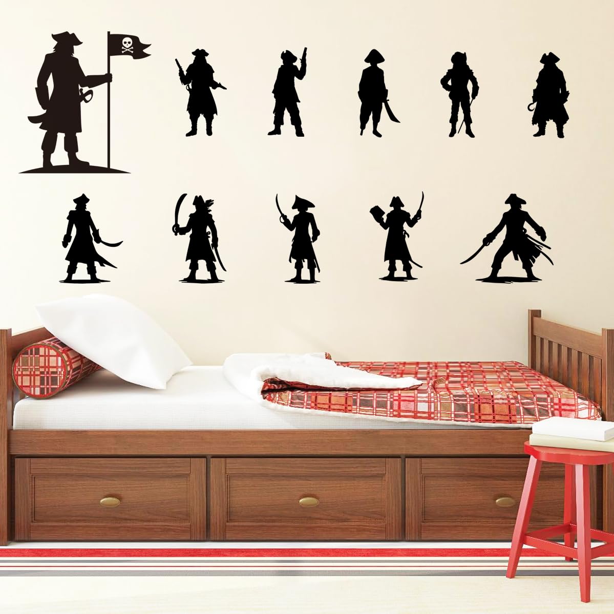 DEIKOKA pirates silhouette wall decal adds adventurous charm to any living space.