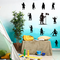 DEIKOKA pirate skull and flag sticker for kids' rooms and play areas.