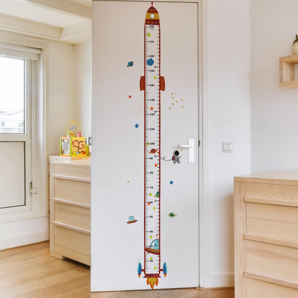 DEKMILE rocket height chart wall decal for measuring kids growth