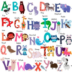 DEKOSH animal alphabet wall sticker with colorful animals boosts nursery learning and play.