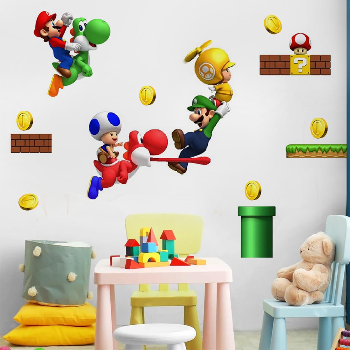 DEKOSH Mario wall decal transforms ordinary walls into playful world scenes