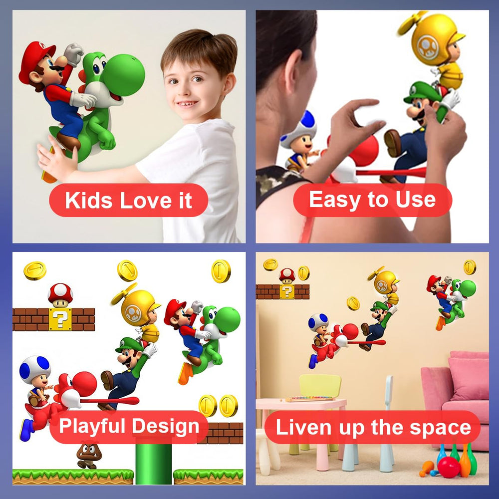DEKOSH Mario wall decal easy to apply with peel-and-stick design