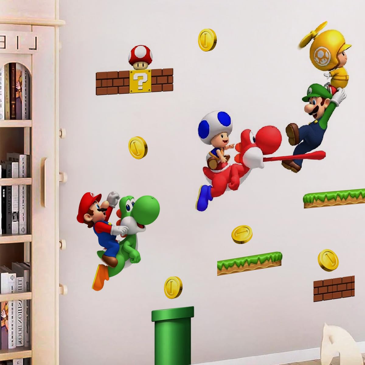 DEKOSH Mario wall decal easy to remove without residue from walls