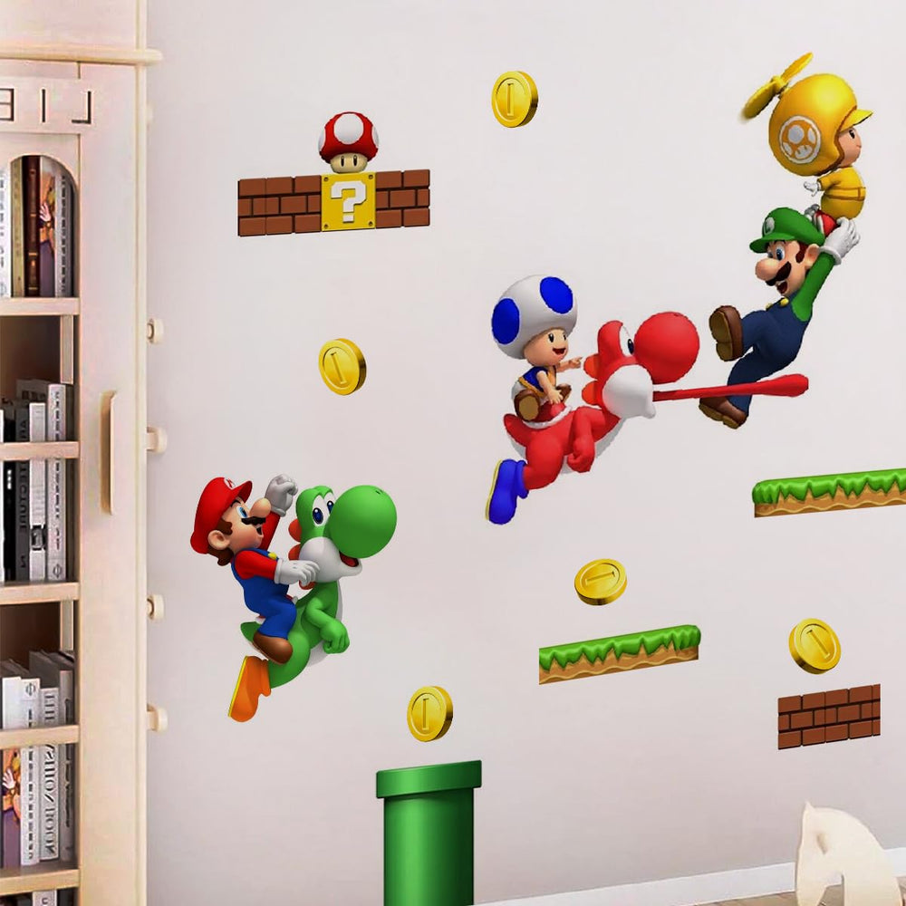 DEKOSH Mario wall decal easy to remove without residue from walls
