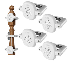 Della Stella bannister adapter for round rails enables secure no-drill mounting.