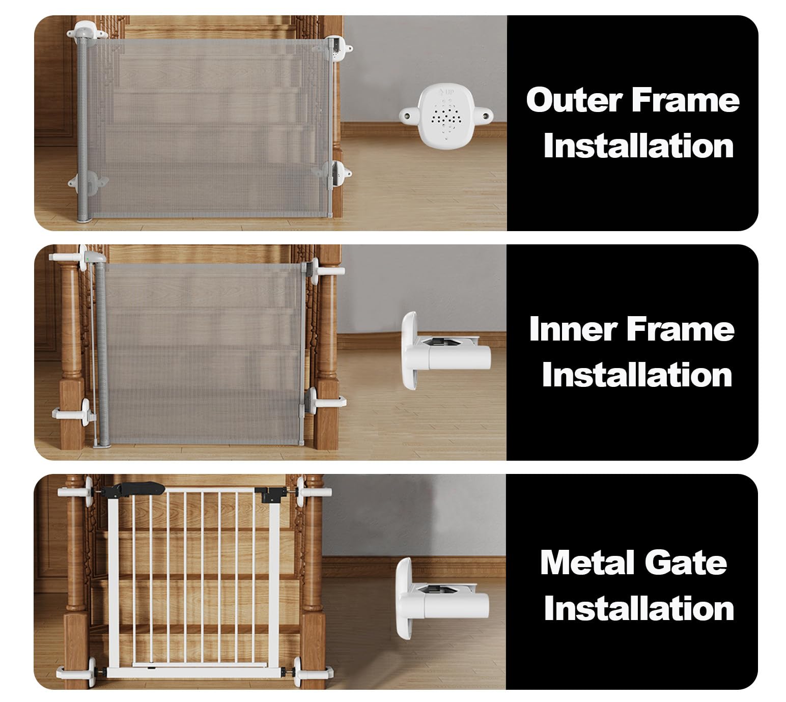 Della Stella no-drill gate mount kit installs quickly with no wall damage.