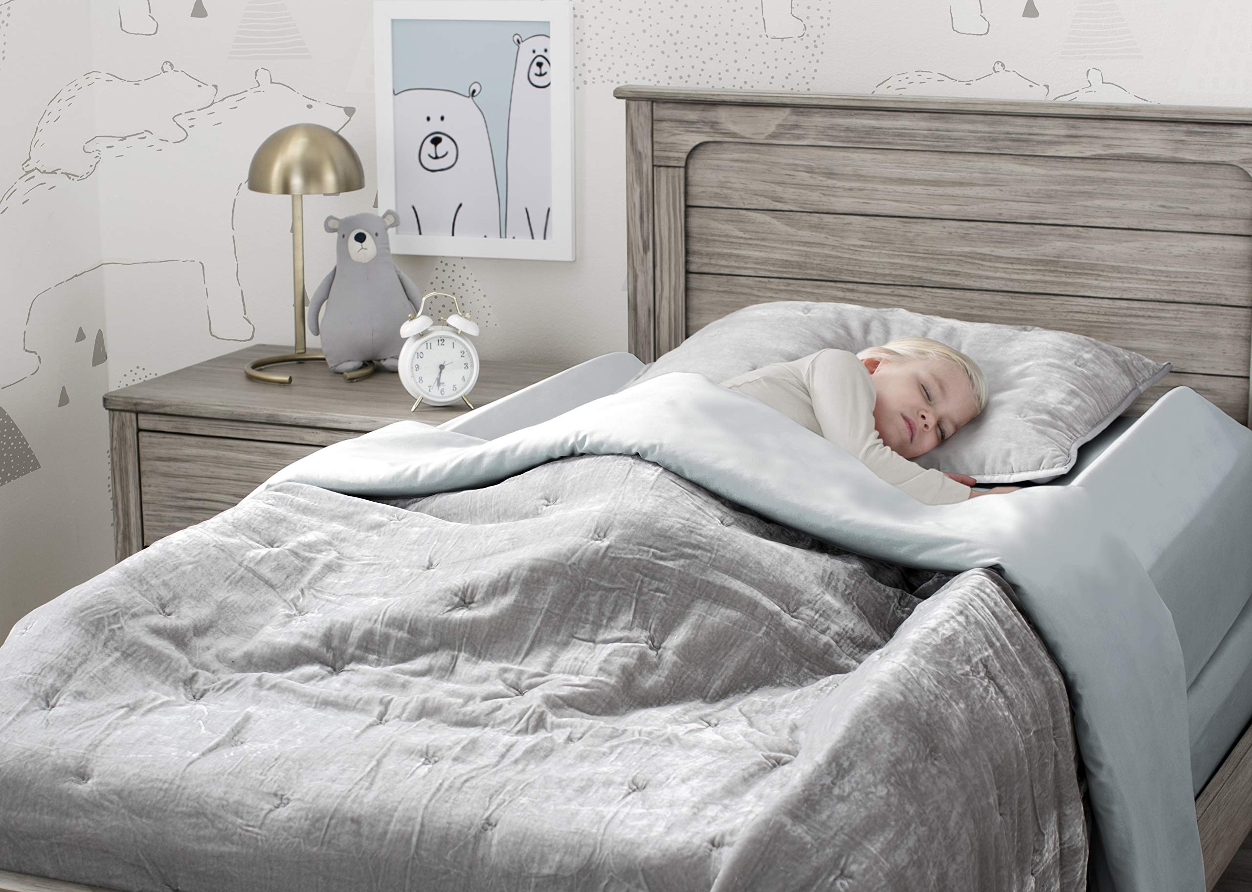 Delta Children bedrail fits twin full queen and king beds for versatility