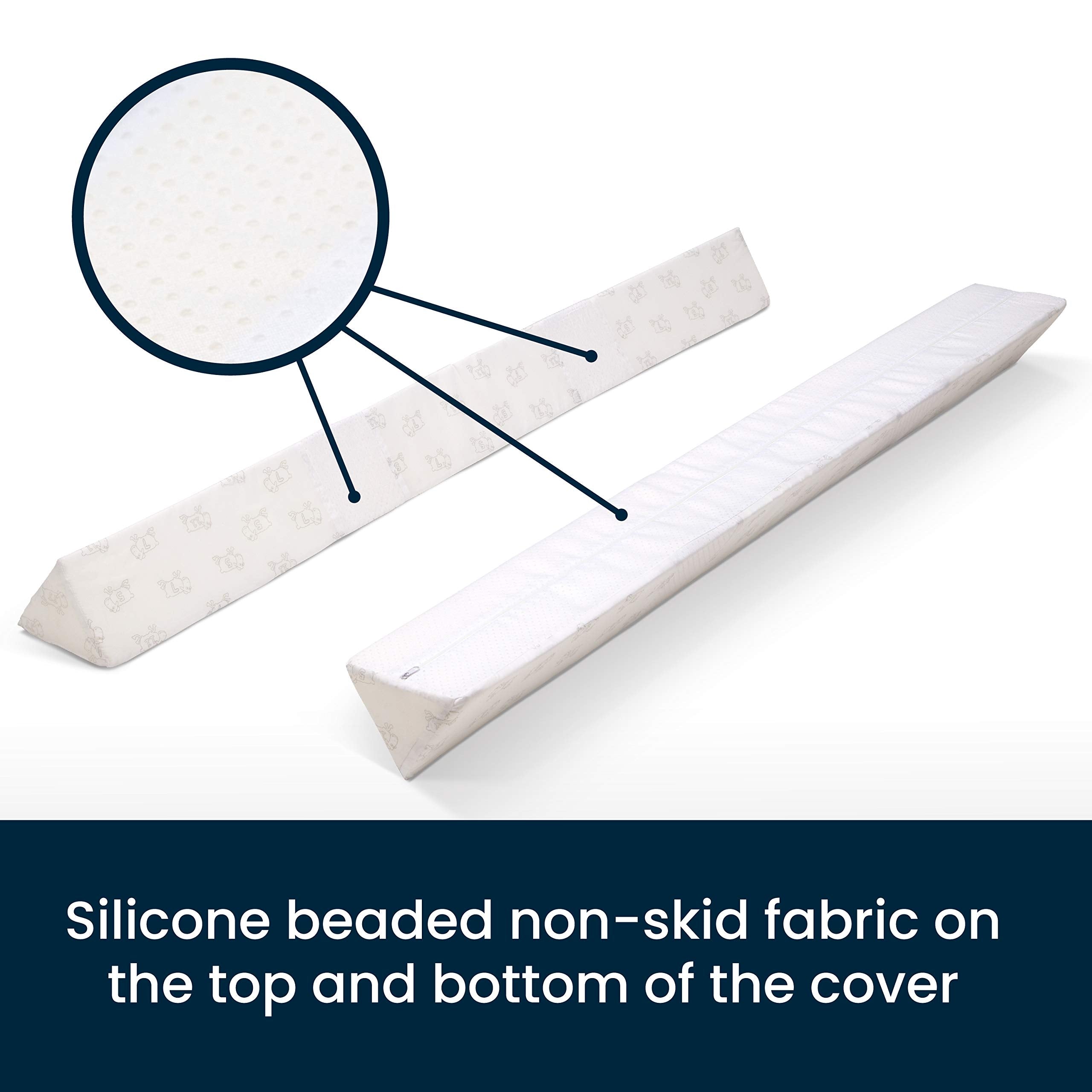 Delta Children bedrail non-slip silicone bottom detail keeps rails in place