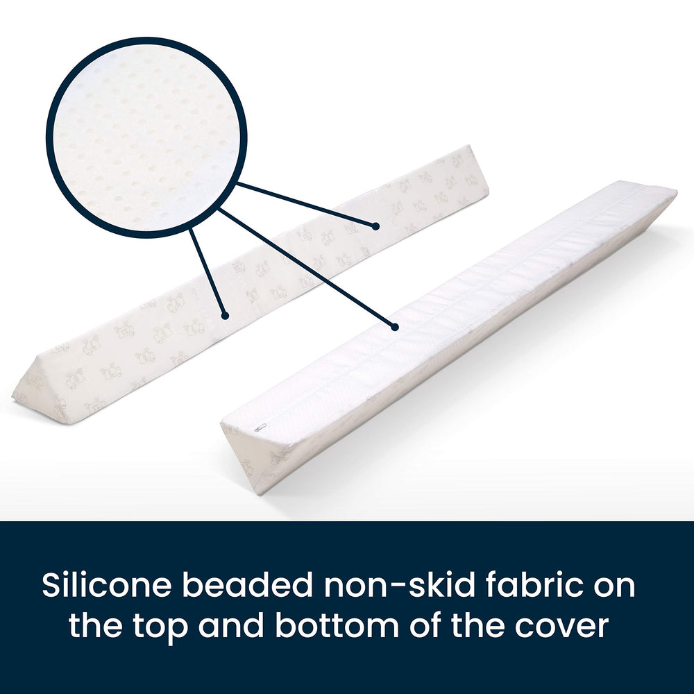 Delta Children bedrail non-slip silicone bottom detail keeps rails in place