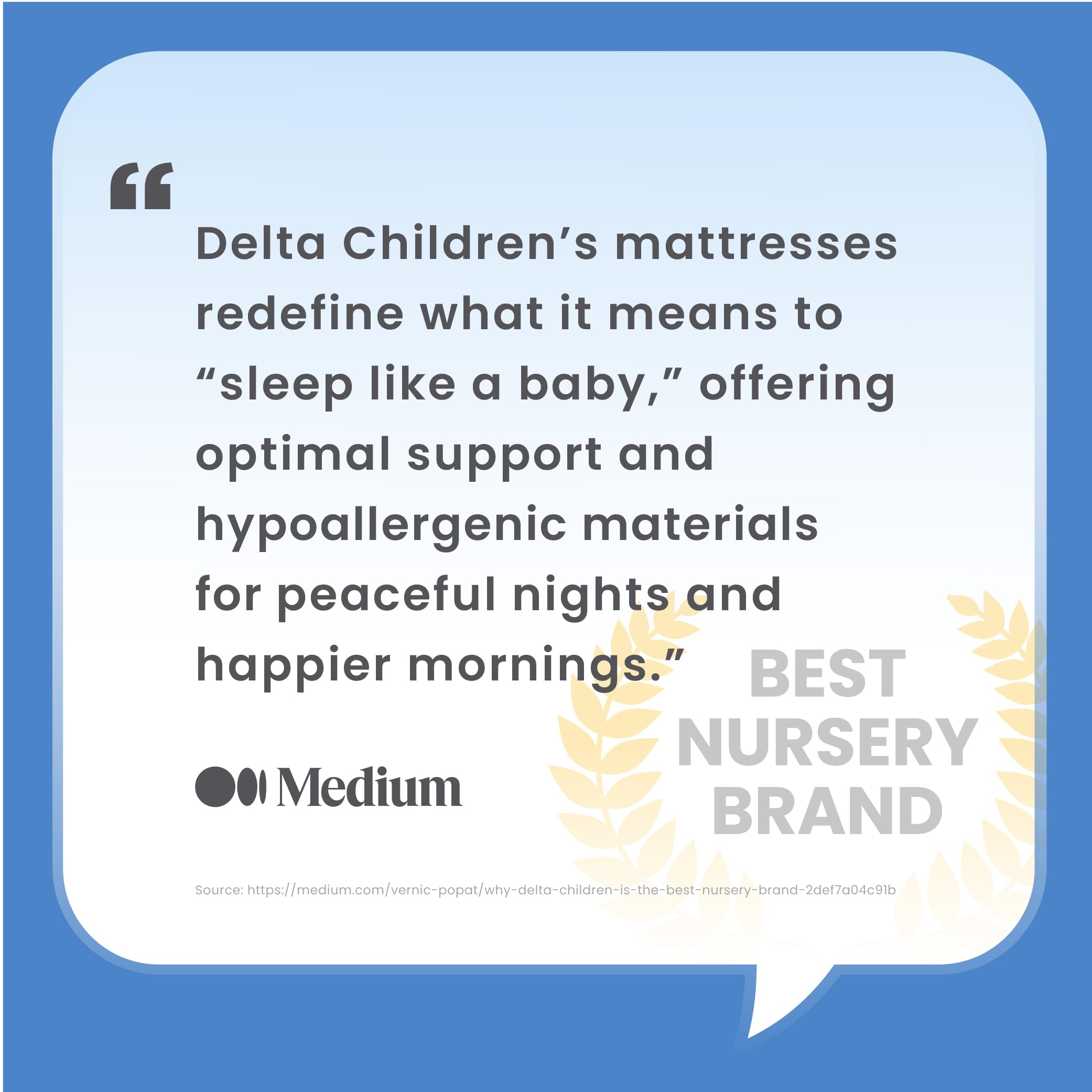 Delta Children breathable pad laid flat to highlight its dimensions.