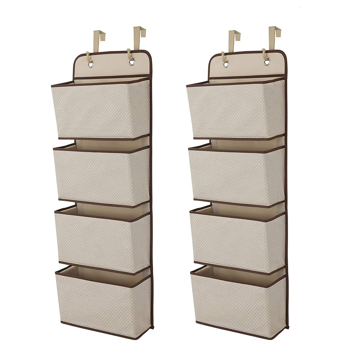 Delta Children beige over-the-door organizer with four pockets for easy toy organization.