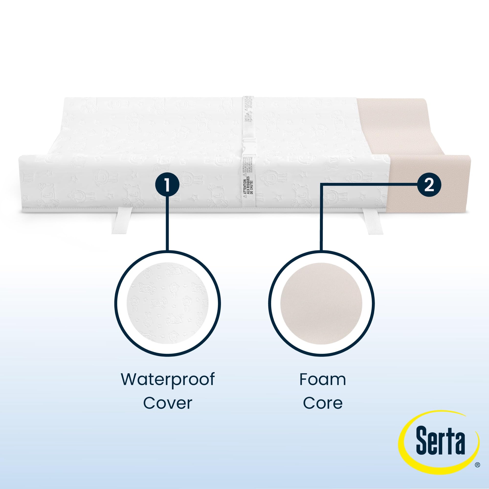 Delta Children Serta waterproof cover is removable for easy washing