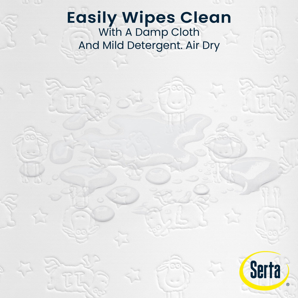 Hypoallergenic, wipe-clean vinyl helps maintain a fresh changing area