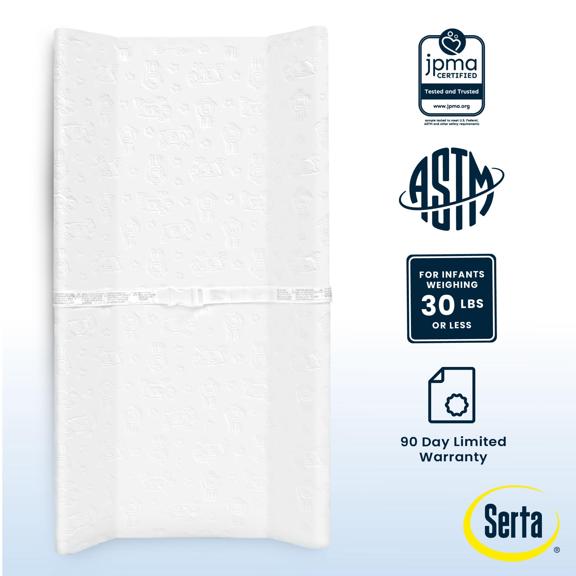 Delta Children Serta pad uses a non-slip bottom to stay put