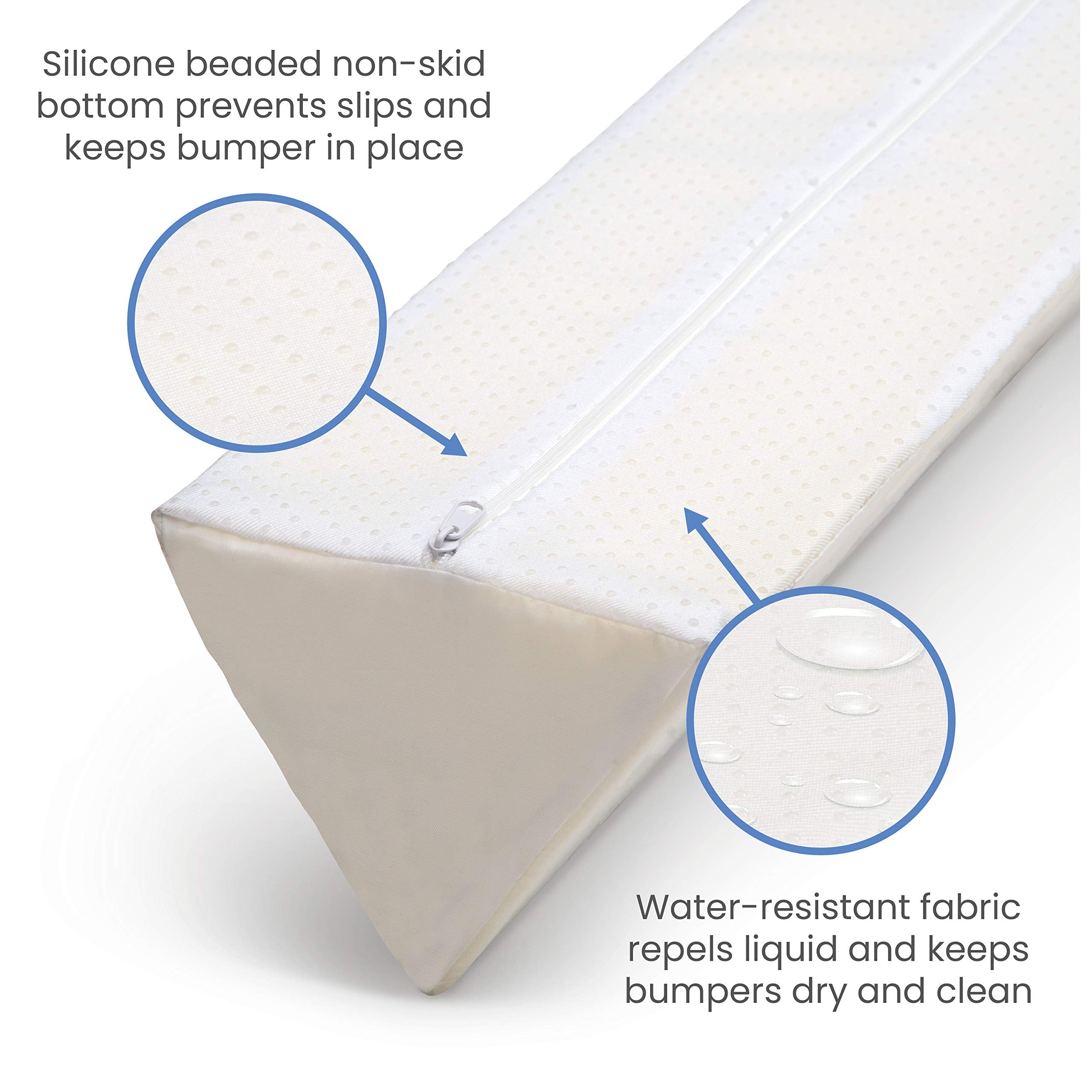 Delta Children foam bumper provides a cushioned edge for gentle boundaries.