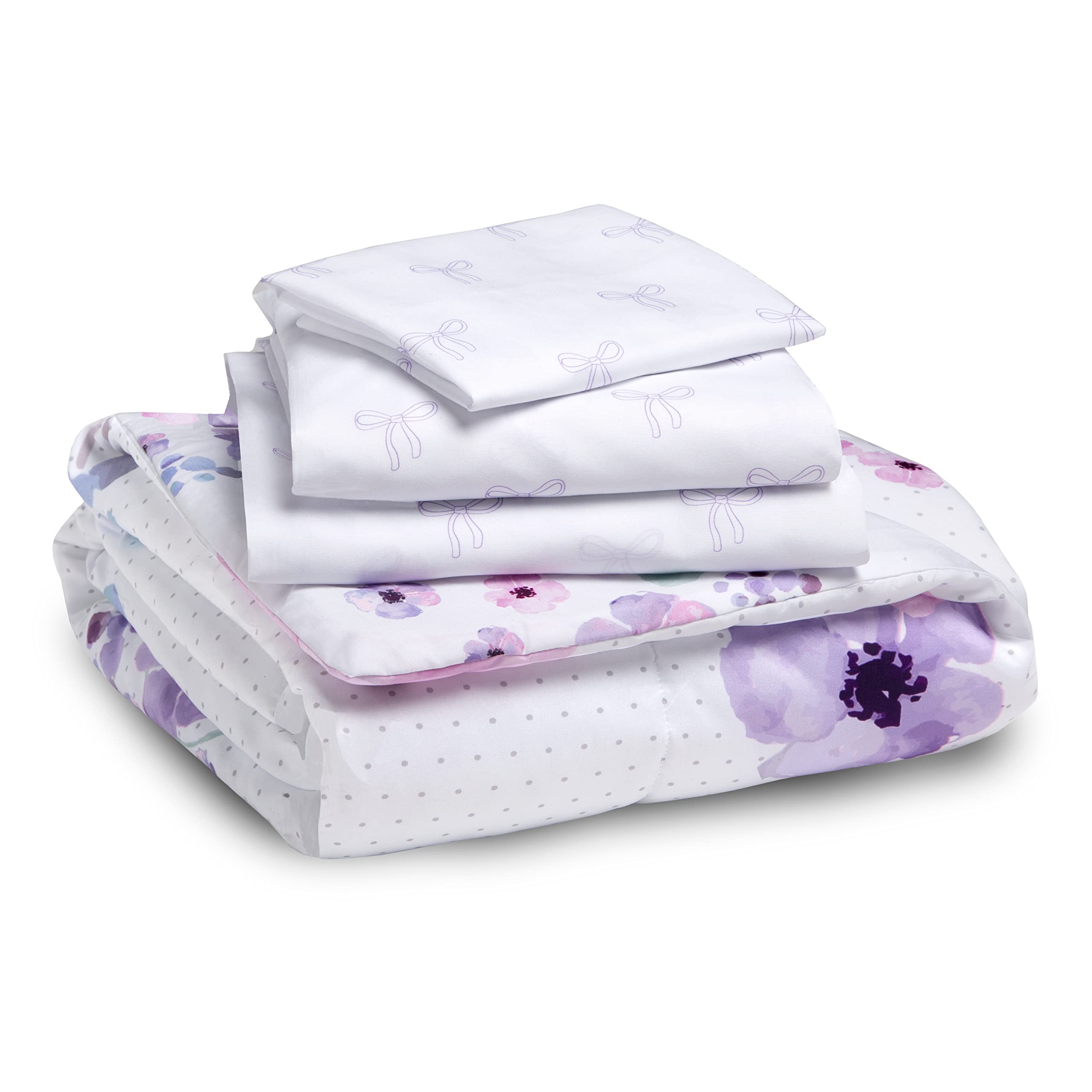 Delta Children purple bouquet bedding adds bright style to any room