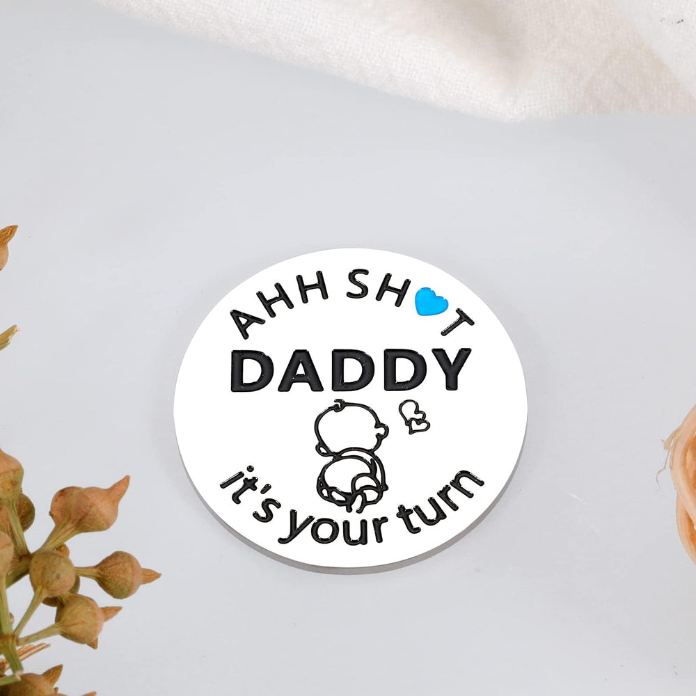 Delujouberst New Parent Decision Coin mostrando Daddy's Turn para turnos de cuidado