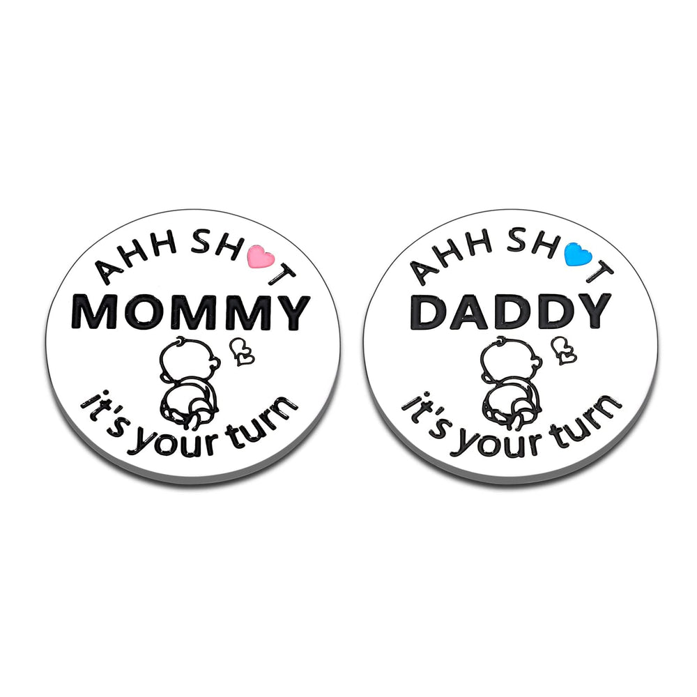 Delujouberst New Parent Decision Coin mostrando Mummy's Turn para decidir tareas diarias