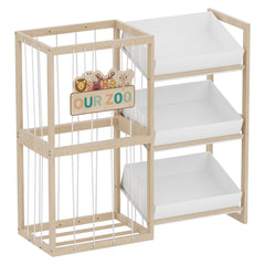 DEMEGA wooden toy storage organizer assembly enables quick setup and tidy spaces.