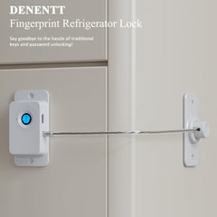 DENENTT no-drill adhesive installation securing a cabinet door without wall damage.
