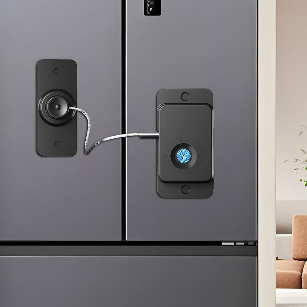 DENENTT Smart Fingerprint Fridge Lock on fridge door enabling quick access