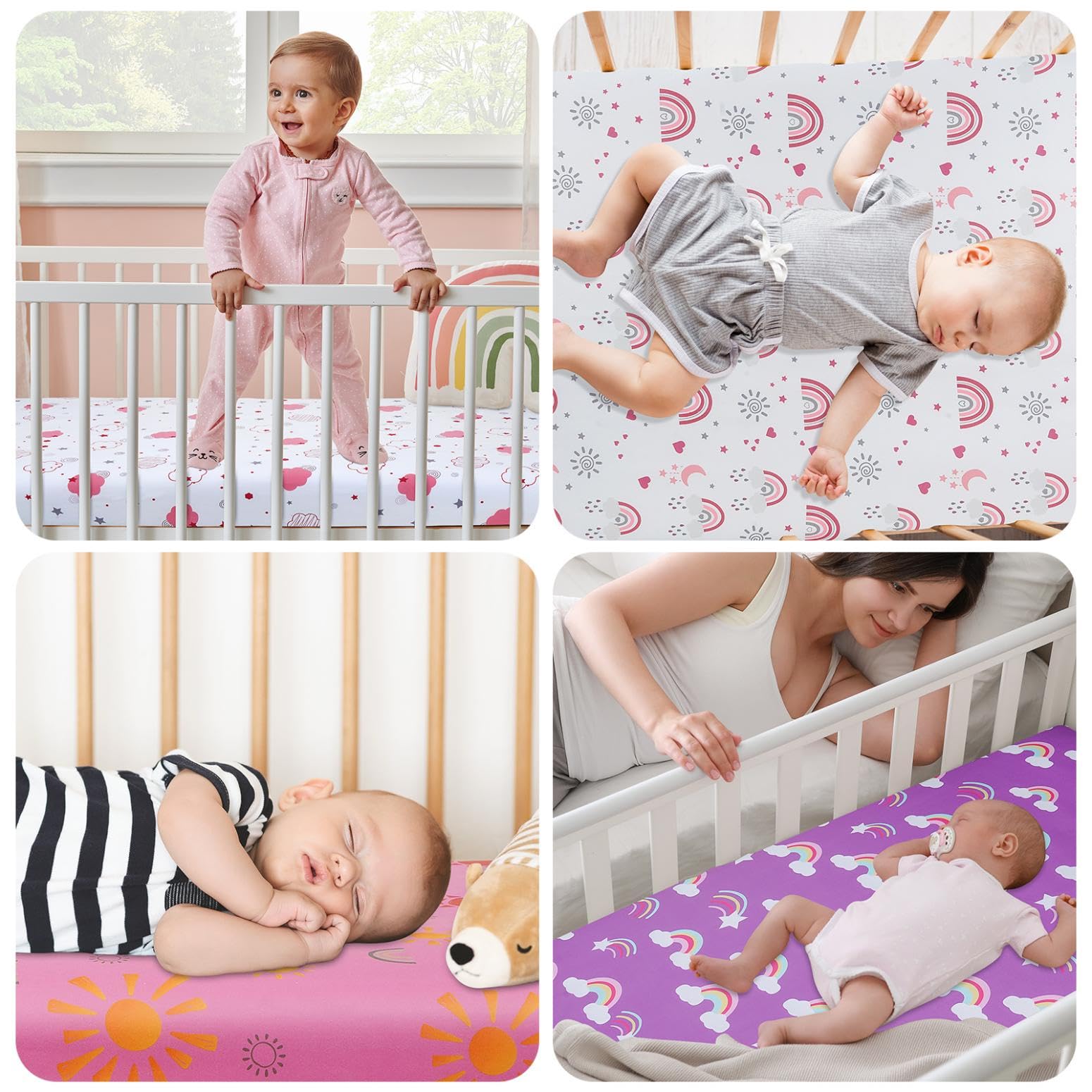 DengFengLai 28x52 crib sheets fit standard cribs and toddler beds securely