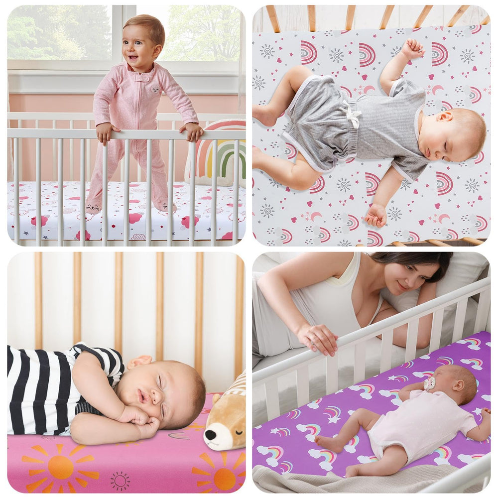DengFengLai 28x52 crib sheets fit standard cribs and toddler beds securely