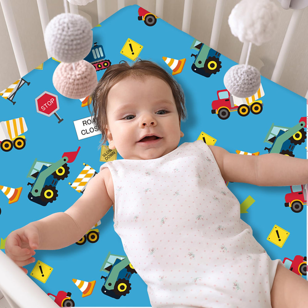 DengFengLai crib sheets with arrows pattern for bright, engaging nursery decor.