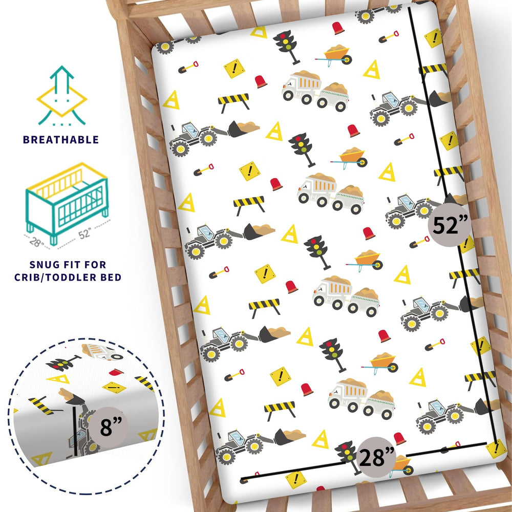DengFengLai crib sheets with shovels pattern for imaginative playtime.