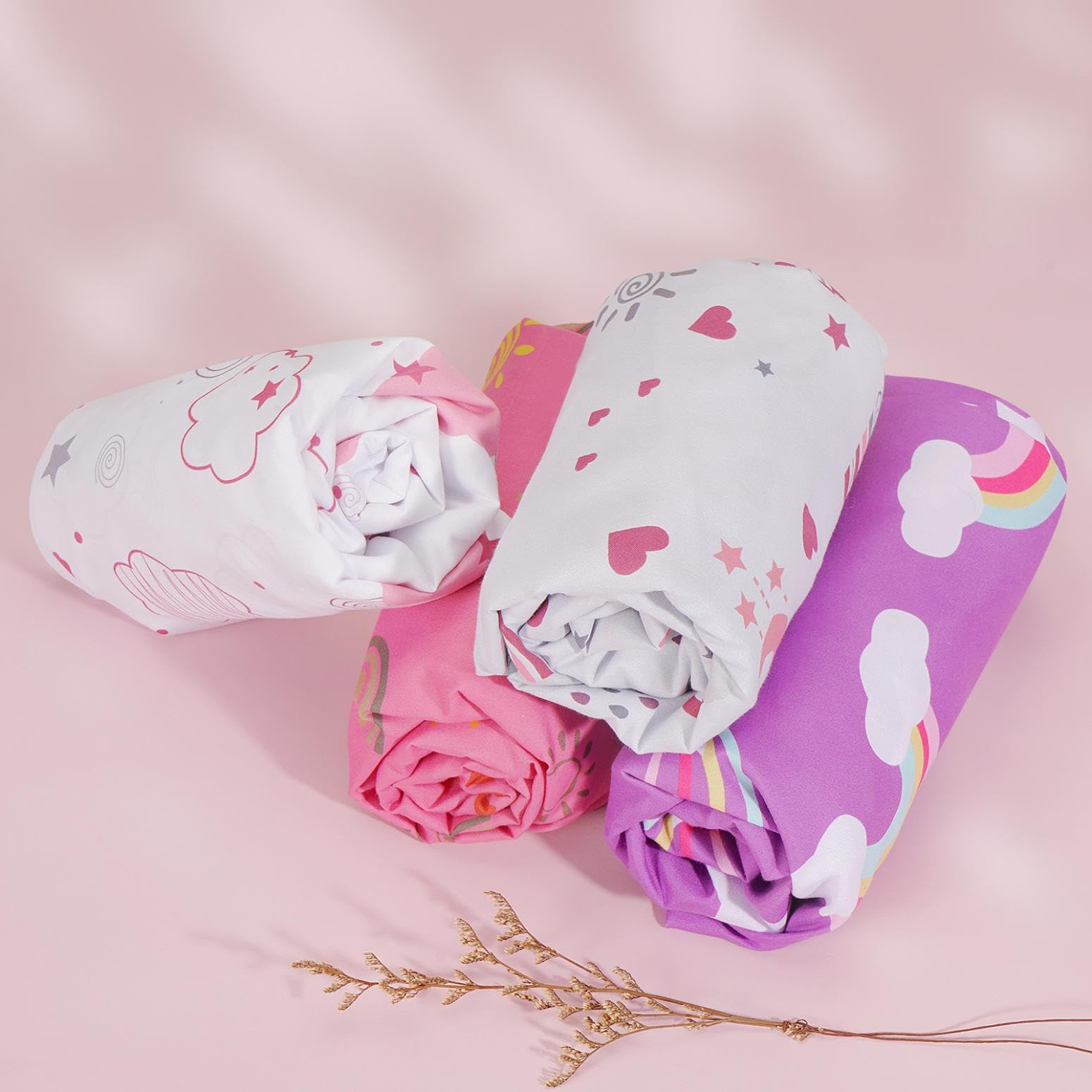 DengFengLai four-pack crib sheets keeps a ready spare for busy households