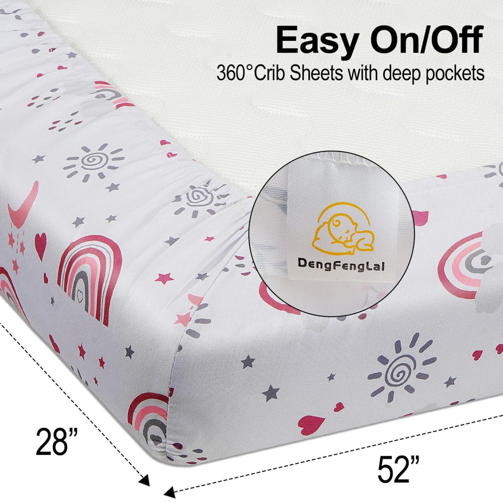 DengFengLai machine-washable pre-shrunk crib sheet stays soft after washing