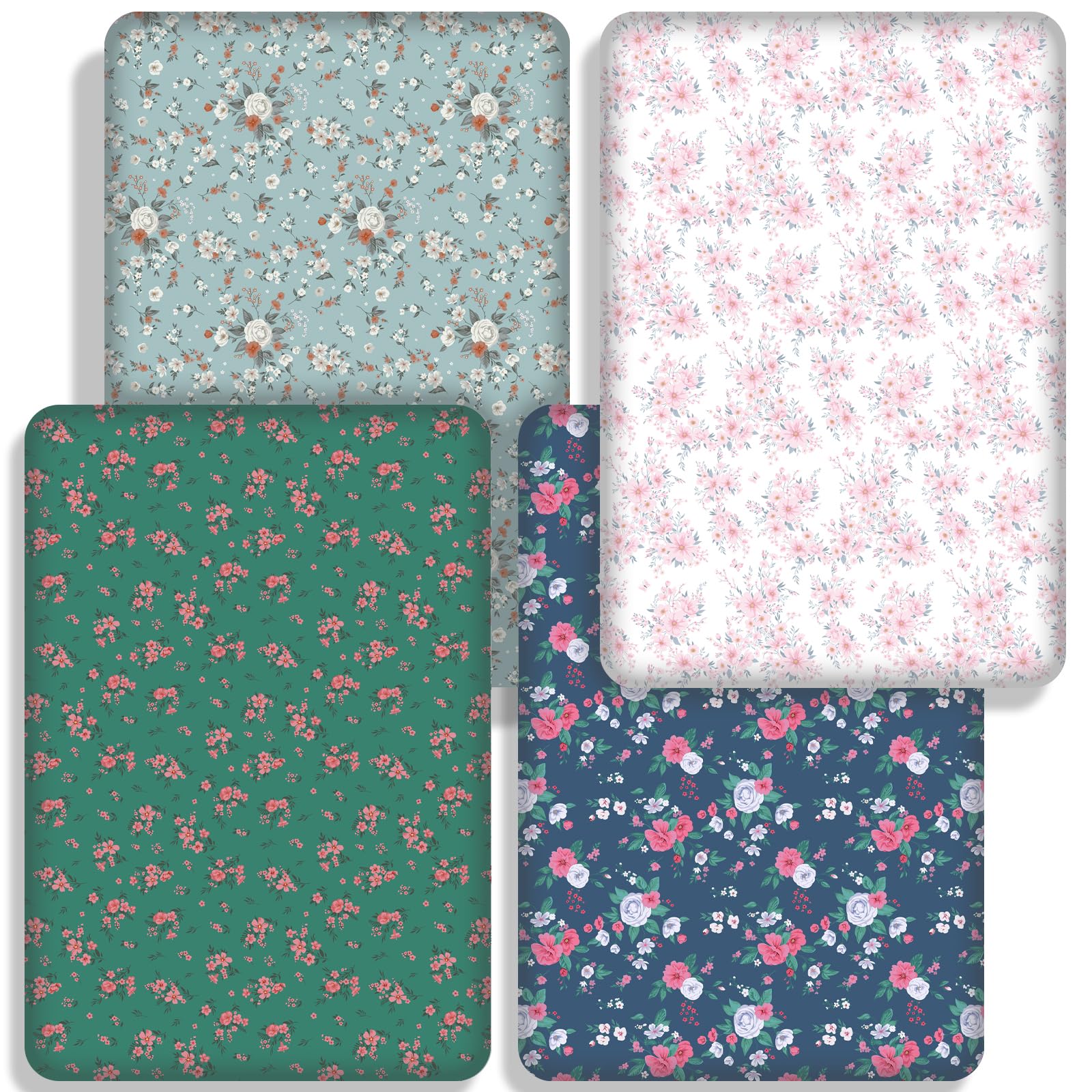 DengFengLai floral-pattern-crib-sheets-28x52 feature breathable microfiber for baby sleep.