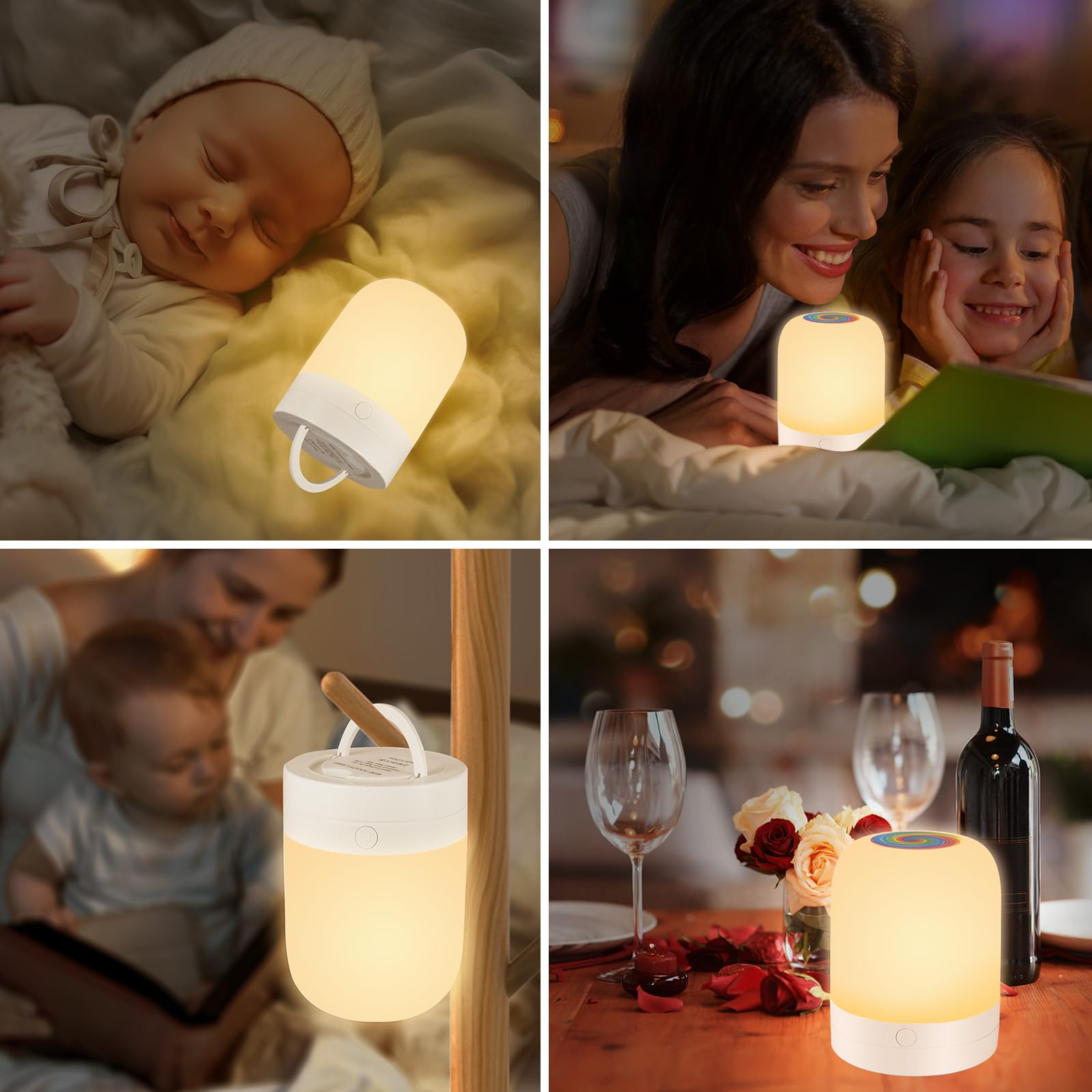 Deogos energy-saving nursery light with USB-C recharge for extended nightly hours